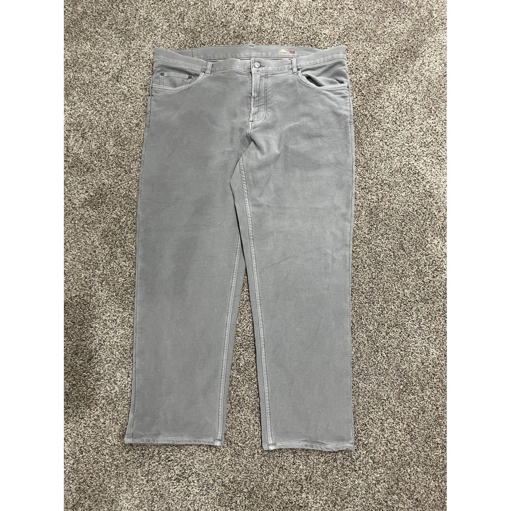 Faherty Brand Mens Grey 5-Pocket Straight Leg Pants Size 38x28 Stretch